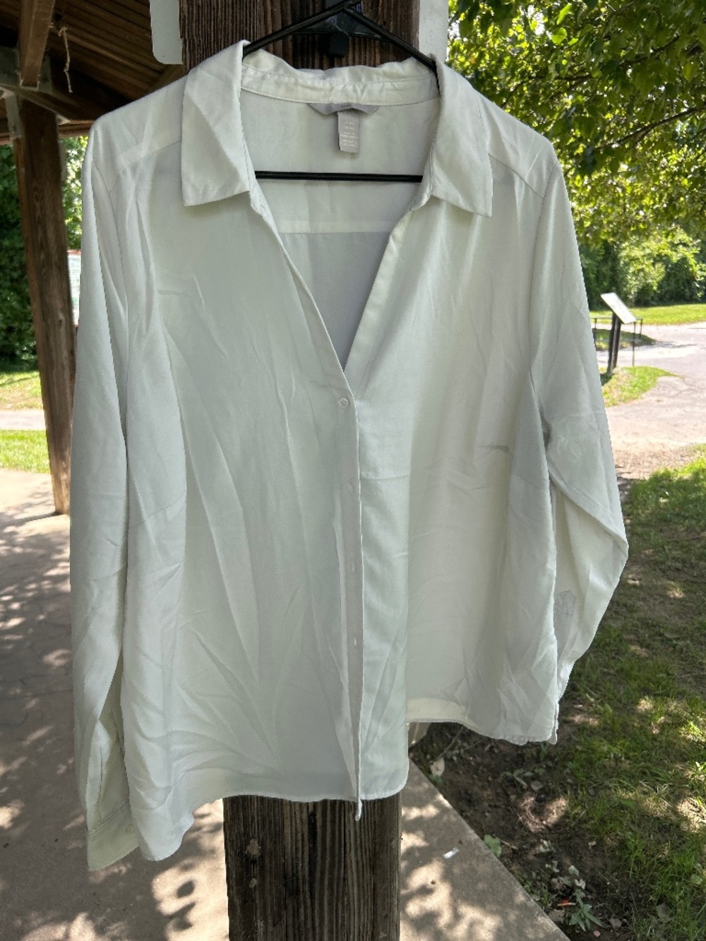 Off white sheer button up
